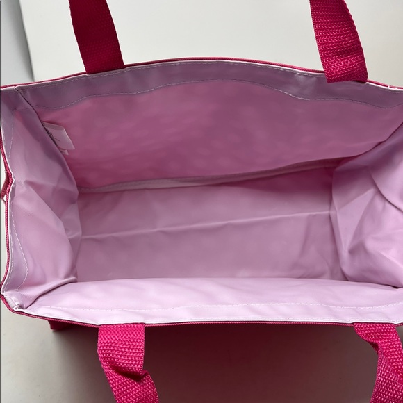 THIRTY-ONE HOT PINK POLKA DOT BAG BUNDLE CLEAR TRAVEL CROSSBODY AND SILK SCARF - Picture 11 of 16